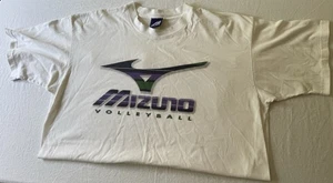 Mizuno Volleyball White Short Sleeve Size Extra Large Vintage - Picture 1 of 6
