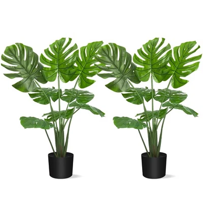 [2 Packs] Artificial Monstera Deliciosa Plant, 29inch Faux Monstera Tropical - Image 1 of 4
