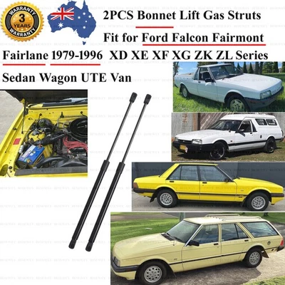 Bonnet Hood Gas Struts for Ford Falcon Van GL GLi 3-dr Van XD XE XF XG 1980-1996 - image 1 of 4