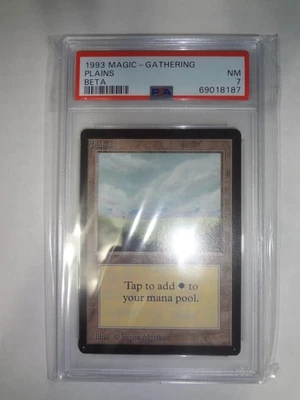 MTG MAGIC THE GATHERING CARD 1993 BETA PLAINS LAND PSA GRADED 7 NM ENGLISH LAND - Image 1 of 2