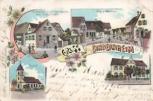 SALUDO DESDE BINDERNHEIM ALSACIA FRANCIA VINTAGE POSTAL 1901 111523 S - Imagen 1 de 2