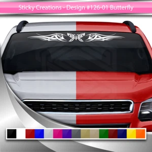 126-01 BUTTERFLY Windshield Decal Window Sticker Vinyl Banner Design Tribal Car - Picture 1 of 6