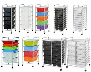 4/5/6 SCHUBLADEN BUNTE MOBILE AUFBEWAHRUNGSLÖSUNG TROLLEY AUF RÄDERN SALON BÜRO - Bild 1 von 25