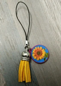 Cell Phone Charm Sunflower & Tassel Phone Case Accessories Summer Sun Flowers - Picture 1 of 3