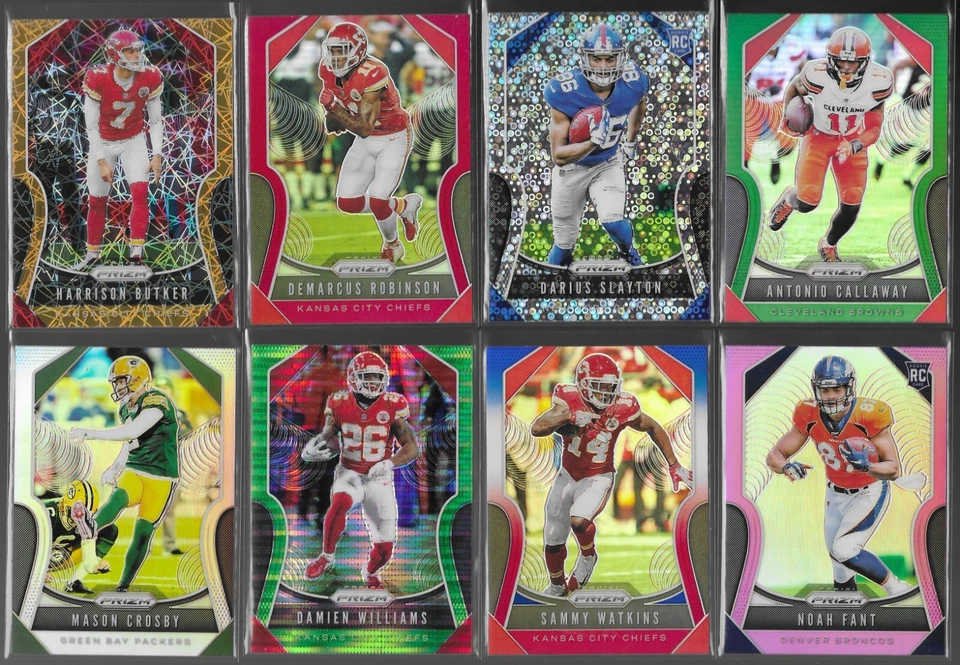 2019 Panini Prizm NFL Parallels Rookies Stars Red Green Disco Velocity Pulsar RC - Image 1 of 1