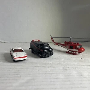 A-TEAM Diecast/Plastic GMC Van, Helicopter, Corvette Car Ertl Cannell 1983 VTG - Picture 1 of 24