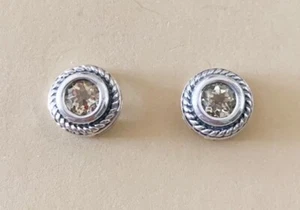 0.66ctw GENUINE CITRINE STONE STUD STERLING SILVER EARRINGS NEW! - Picture 1 of 3