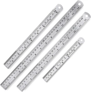 Steel Rulers, 6, 8, 12, 14 Inch Metal Rulers, Pack Of 4 - Picture 1 of 5