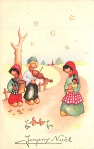Tarjeta postal Feliz Navidad Niños músicos cómic humor años 50 22-6995 - Imagen 1 de 2