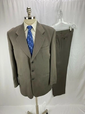 Traje Zanetti Hombre Marrón Super 100 Lana Rayas 42R 33 x 31 Foto 1 de 4