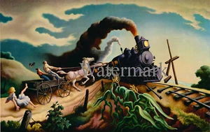 Thomas Hart Benton Wreck of the Old 97 17x22 Print - REPRODUCTION - Picture 1 of 1