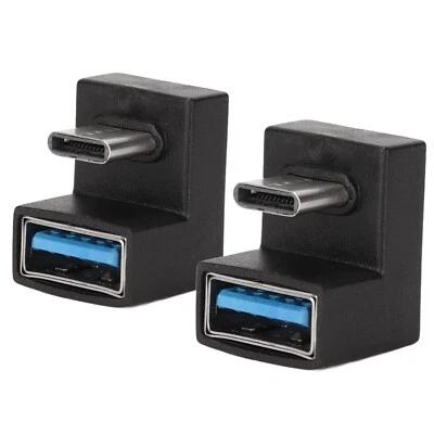 2x USB 3.1 C Male to 3.0 A Female U Shape Angled Charger Cable Connector Adapter - Image 1 of 4
