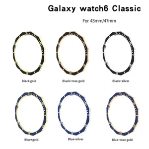 Time Bezel Style Frame Ring Case Metal Cover For Samsung Watch 6 Classic 43/47mm - Picture 1 of 13