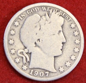 Medio dólar barbero 1907-O 90% moneda de plata circulada BH507 - Imagen 1 de 2
