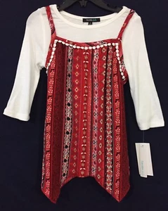 Nuevo con etiquetas Top para niñas talla 6 Takara niñas 2 piezas LS dobladillo festoneado lazo trasero - Imagen 1 de 12