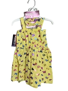 Nannette Baby Girls Toddler Yellow Butterfly Dress Size 18 months NWT - Picture 1 of 2