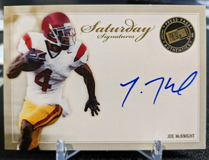 JOE McKNIGHT 2010 Press Pass RC On Card Auto Saturday Signatures USC TROJANS