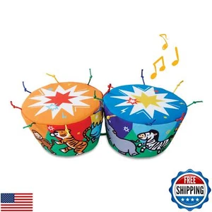 Melissa and Doug K's Kids Bongo Drums Soft Musical Instrument, Multicolor, 1 - Picture 1 of 5