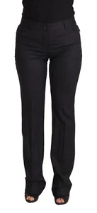 DOLCE & GABBANA Pants Wool Black Stripes Mid Waist Trouser IT42/US8/M 500usd - Picture 1 of 7