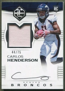 2017 Panini Limited Silver Spotlight #105 Carlos Henderson RC (44/75) PATCH AUTO - Picture 1 of 1