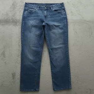 Calvin Klein Jeans Women's Size 12 Blue Mid-Rise Straight Denim Pants 28" Inseam - Picture 1 of 18