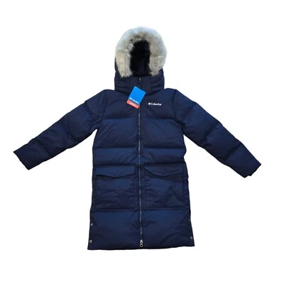 全新 Columbia Youth 中号 Roan Prairie 中长夹克 海军蓝 Omni Heat — 第 1/4 张图片