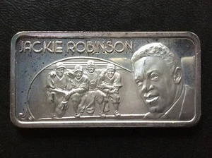1973 Hamilton Mint Jackie Robinson HAM-472 Silver Art Bar A4627 - Picture 1 of 5
