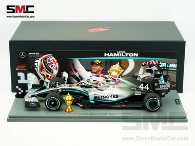Mercedes F1 W10 #44 Lewis Hamilton British GP 2019 6x World Champion 1:18 Spark - Image 1 of 4