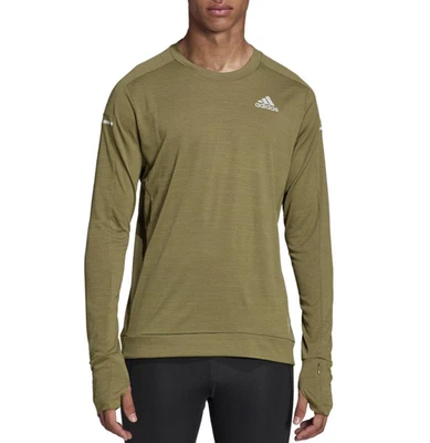 adidas Running Sweatshirt Mens - Long Sleeve Run / Training Sweat Top - All Size - Image 1 of 4