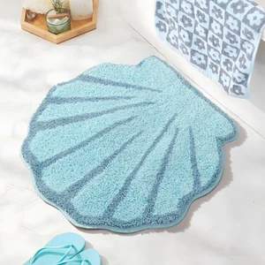 Seashell Bathroom Rugs and Mat Cute Beach Bath Mat for Cartoon Sea Bathroom D - Picture 1 of 8