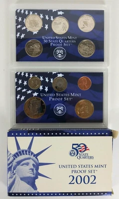 U.S. Mint 2002 Proof 10 Piece Coin Set with Box - Image 1 of 4
