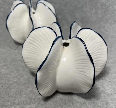 Juego de 2 jarrones con brotes de frutas estrella en forma de carambola borde azul blanco borde costero 4 pulgadas Foto 1 de 4