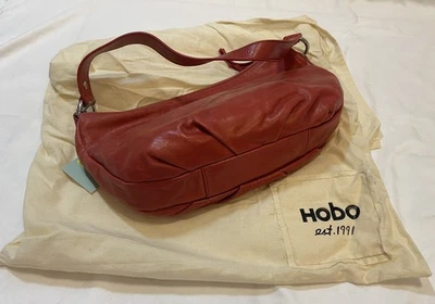 NWT, Hobo Original, Red Leather hobo Bag 11x7in, +Tassel Side Zip Pock & Dustbag - Image 1 of 4