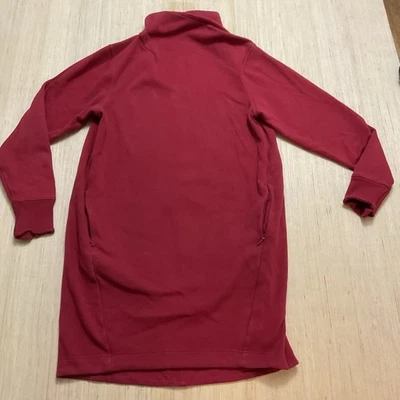 Athleta Acogedor Karma Sudadera Vestido Suave Felpa Forrado Bolsillos Rojo Mujer Mediano Foto 1 de 4