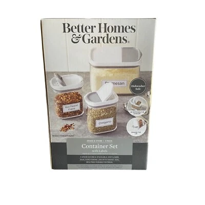 Better Homes & Gardens Shake & Store Contenedor Set con Etiquetas Paquete de 3 Foto 1 de 4