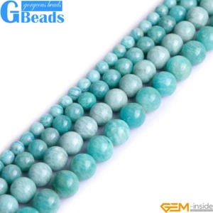 Cuentas redondas para hacer joyas de piedras preciosas amazonita brasileña natural envío gratuito - Imagen 1 de 39