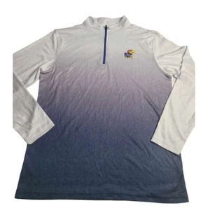3246 Colosseum KU Kansas Jayhawks Para hombres 1/4 Cremallera Grande - Imagen 1 de 7