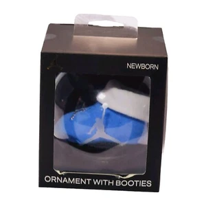 Air Jordan Baby Shoes Newborn First Nike Ornament With Booties Blue White 1st  - Picture 1 of 7