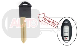 High Quality Aftermarket Key Blade Works For Infiniti (Silca NSN14) Black Top - Picture 1 of 2
