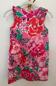 Lilly Pulitzer Girls 10 A Thing Called Love Shift Dress Girls Pink Floral - Picture 1 of 5