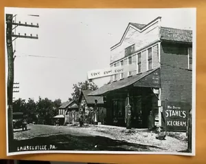 Frühe 1900er Laurelville Pa. Country Store Zapfsäule Stahls Eiscreme Poster NEU - Bild 1 von 2