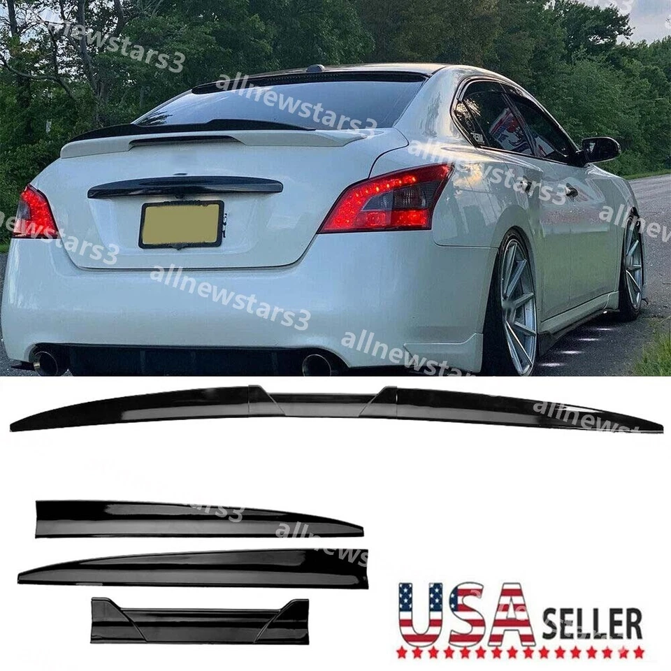 Glossy Black PU Rear Trunk Spoiler Lip Roof Tail Wing For Nissan Altima Maxima Foto 1 de 4