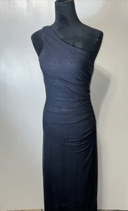 Vintage 2000s City Triangles Sparkle Mesh Gothy ~ Dark Fairy Maxi Dress Prom Med - Bild 1 von 6