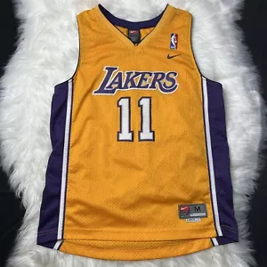 Karl Malone #11 Los Angeles Lakers NBA Nike Basketball Jersey Sz Medium +2 Boys - Picture 1 of 7