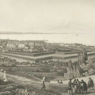 Troisième vue du Havre Marine Ingouville Aquatinte originale Louis Garneray XIXe - Photo 1/3