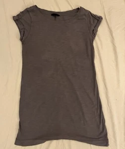 banana republic Pull On Dress Heathered Grey Knit Short Sleeve Large - Picture 1 of 10