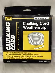 M+D Caulking Cord weatherstrip 90 linear Ft. Gray #17327 NIB - Picture 1 of 3