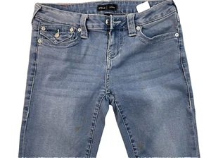 Pantalones de mezclilla ajustados True Religion Stella de tiro bajo para mujer 29 azules - Imagen 1 de 12