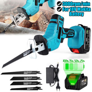 21V Cordless Reciprocating Saw Variable Speed w/ 2 Batteries & Charger + 4Blades