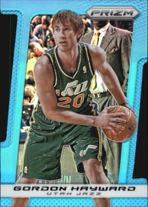 2013-14 Panini Prizm Prizms Light Blue Die Cut Jazz Card #16 Gordon Hayward /199